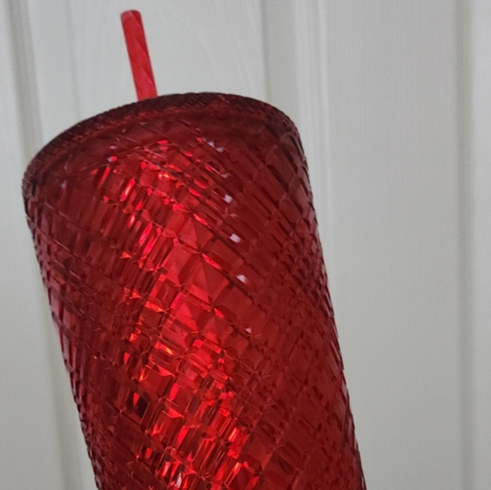 Starbucks Red 2021 Winter Holiday Jeweled Lidded 24oz Tumbler W/ Straw